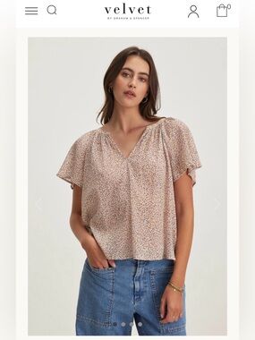 NWT. Velvet by Graham & Spencer Park top - blush colour